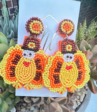 Beaded Turkey Thanksgiving Earrings