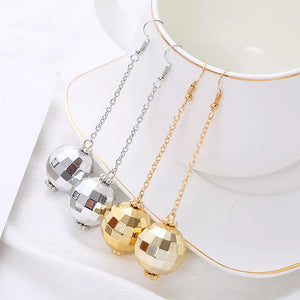 Hanging Disco Ball Earrings