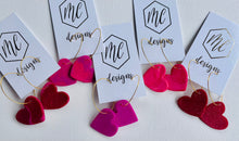 Medium clay polymer Heart Hoop earrings