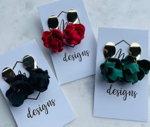 Small Petal Earrings with Gold Top
