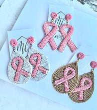 Breast Cancer Beaded Earrings