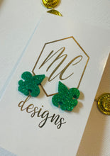 Mardi Gras glitter Fleur de Leis studs