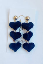 Velvet Triple Heart Earring