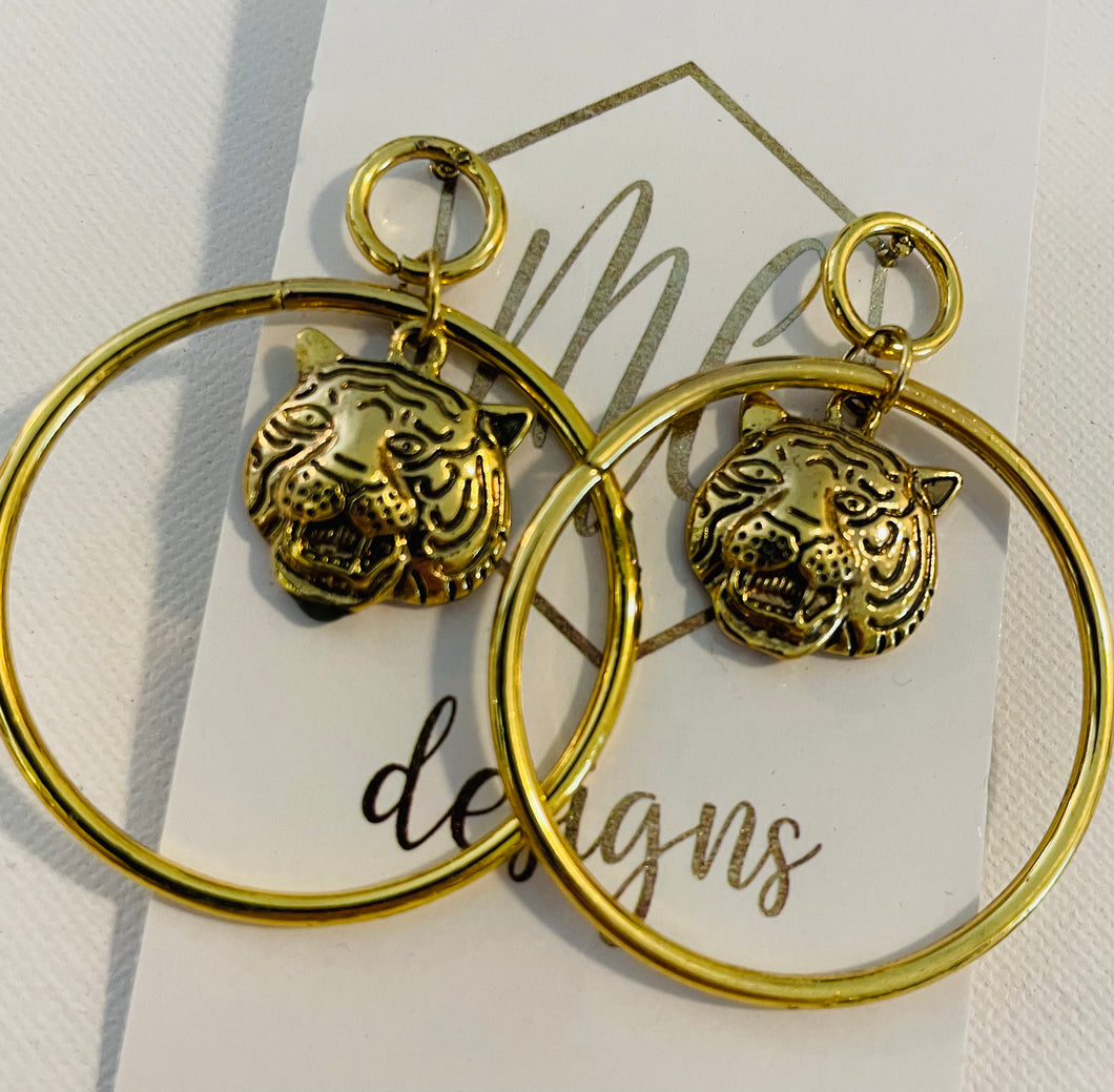 Tiger Circle Earrings