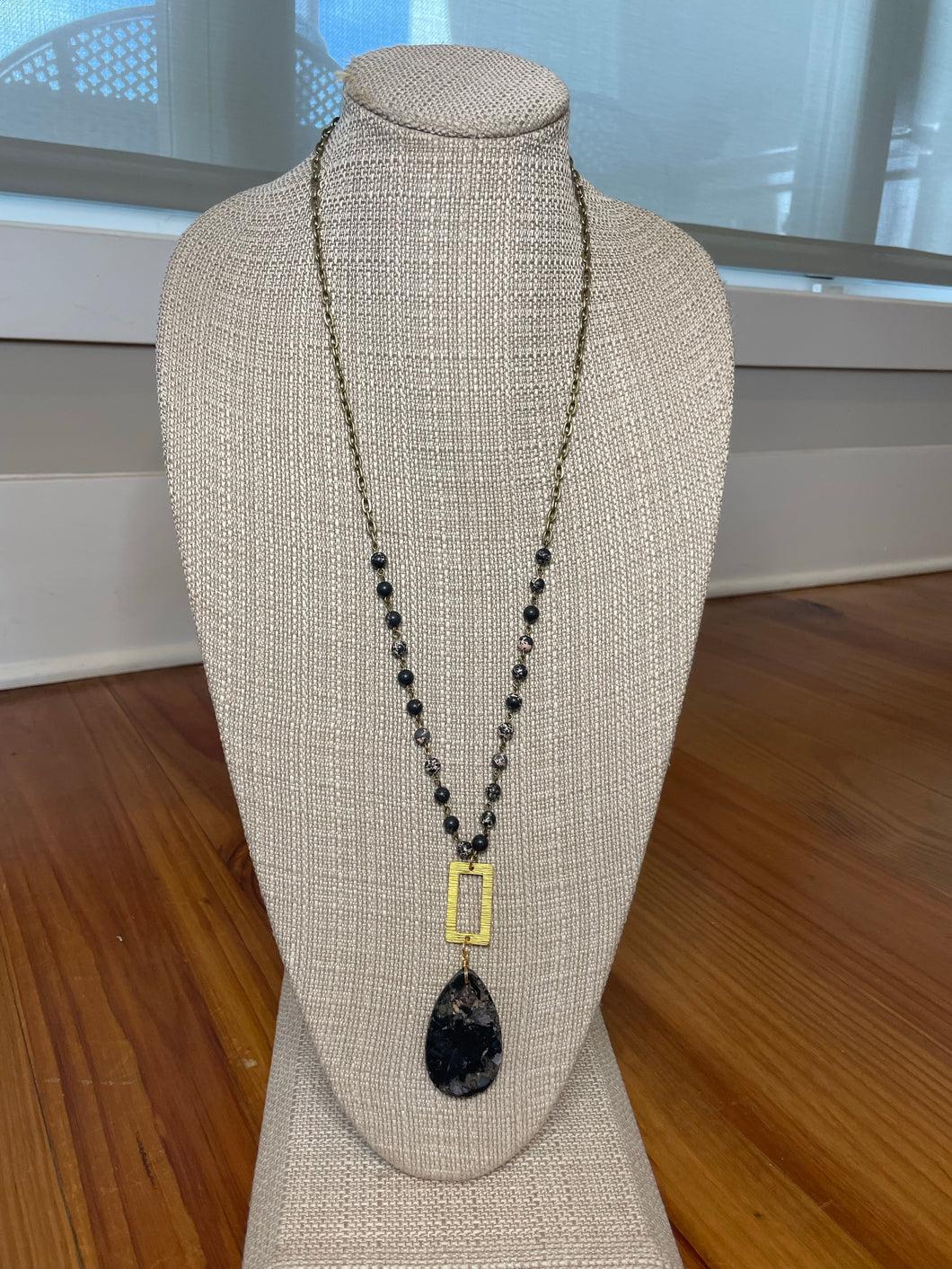 Long stone necklace
