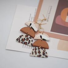 Triple half moon clay polymer earrings