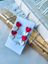 Valentine Heart Multi Heart Drop Clay Earrings