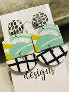 Spotted Artistic Clay Earrings