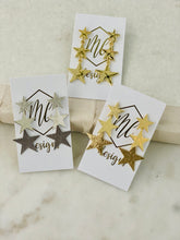 Triple Star Drop Earrings Gold Silver