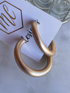 Thick Open Satin Gold or Silver Hoops 45mm
