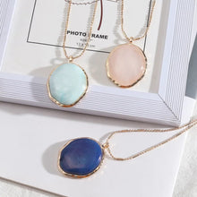 Quartz stone gold long necklaces