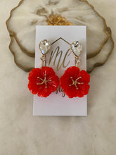 Small Acrylic Jeweled Flower Earrings Elegant