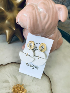 Double Semi Circle Clay earrings