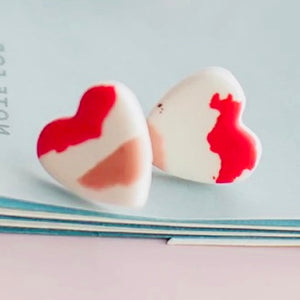 Clay Heart Studs Valentines