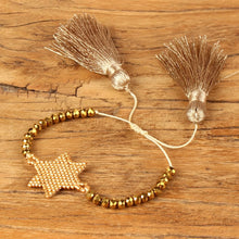 Gold Star Seed Bead Bracelet