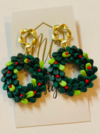Christmas Wreath Earrings