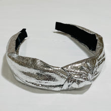 Leather Metallic Knot Headband