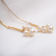 Cluster pearl drop earrings