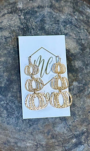 Triple Pumpkin Halloween Earrings