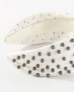 Leather Wide Knot Pearl Headbands