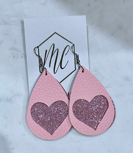 Valentine Leather Heart Earrings