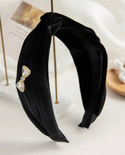 Velvet Headband Adorned with Jeweled Bow