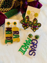 Assorted Beaded Mardi Gras Earrings