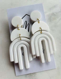 Multilevel Geometric Clay Earrings