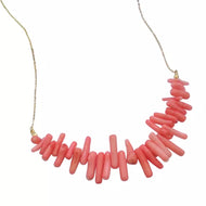 Coral Stone Beaded Short necklace