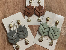 Textured Clay Leaf Earrings