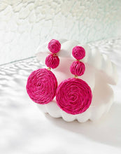 Vacation Rattan Tiered Circle Earrings