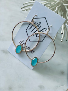 Gold Druzy circle earrings