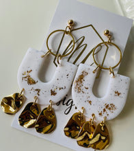 U Shaped Clay Earrings with Gold Accents