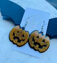 Glitter Pumpkin Halloween Acrylic Earrings Halloween