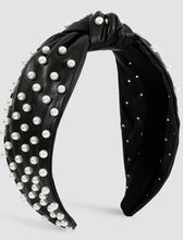 Leather Wide Knot Pearl Headbands