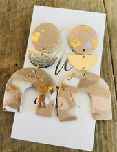 Tan and gold clay polymer earring collection