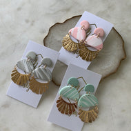 Pastel Clay Fan Earrings