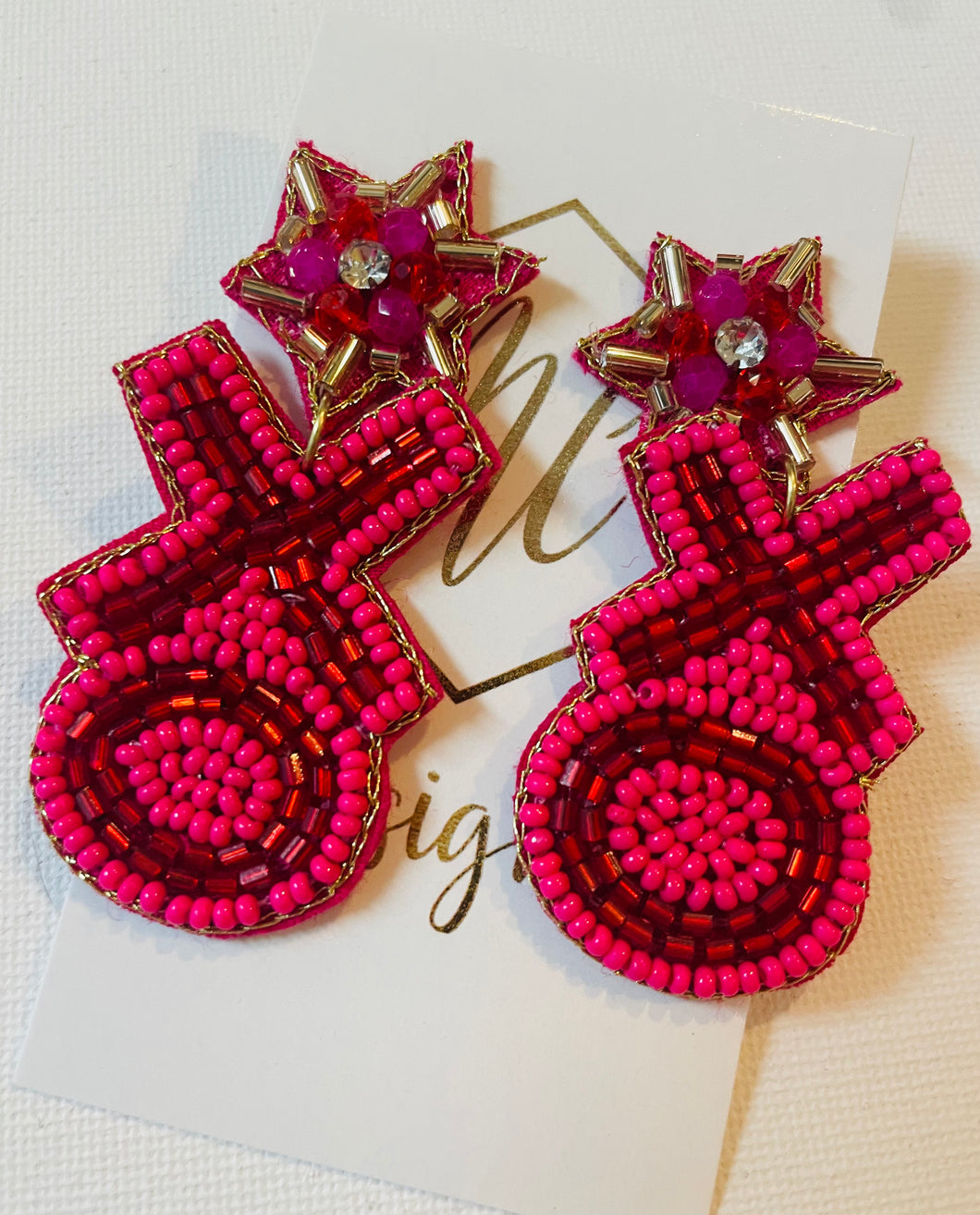 XO Love Beaded Valentine Earrings