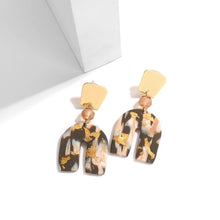 Gold and Tan Multi colored Clay Earrings