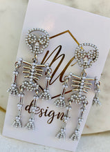 Pearl Beaded Skeleton Earrings Halloween