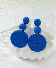 Vacation Rattan Tiered Circle Earrings