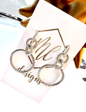 Drop Circle Textured Earrings