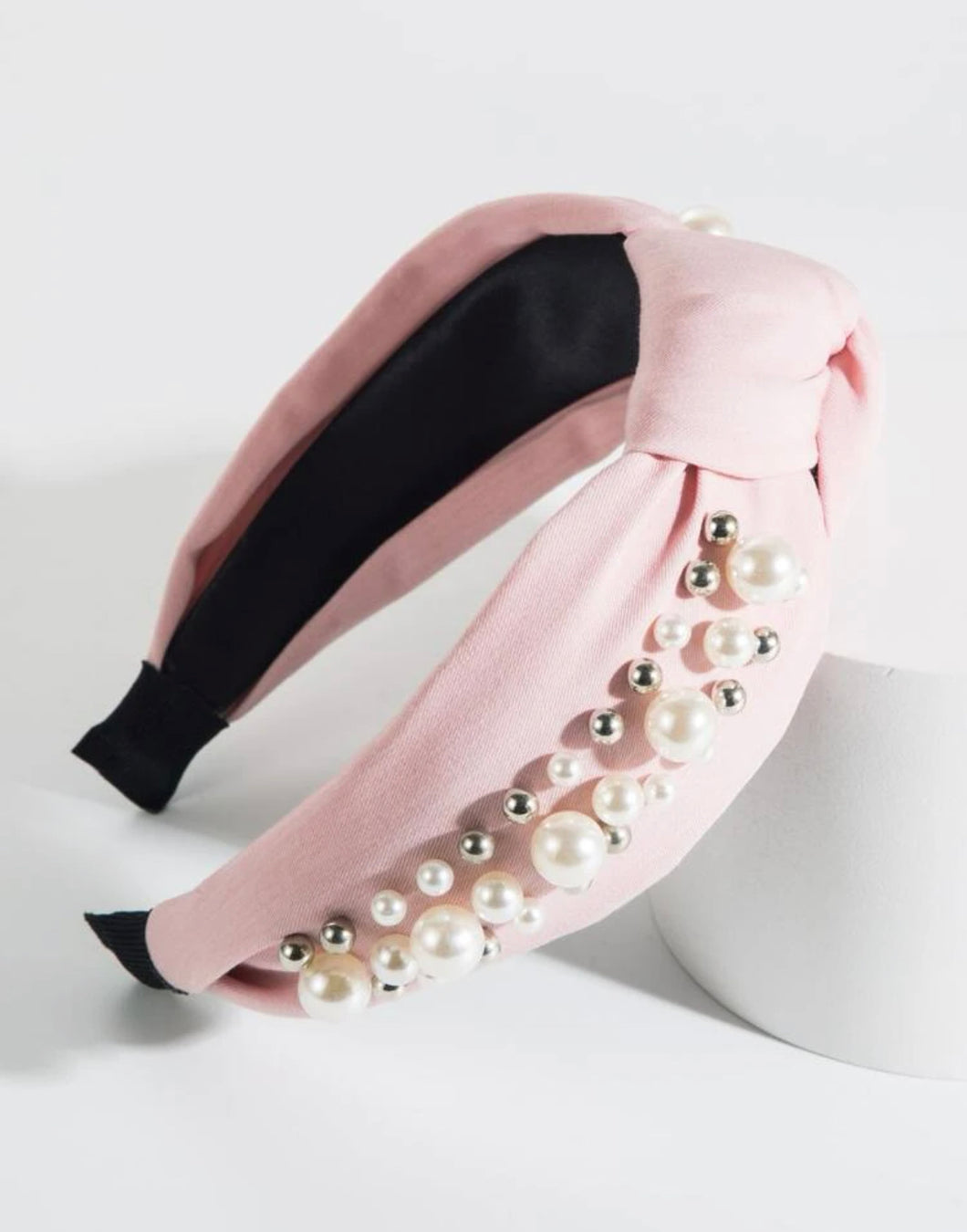 Faux Pearl Wide Knot Headband