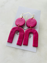 Pink and Red clay polymer earrings