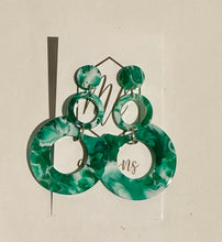Marbled Acrylic Tiered Circle Earrings