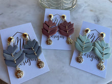 Textured Clay Leaf Earrings