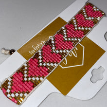 Wide Heart Seed Bead Bracelets