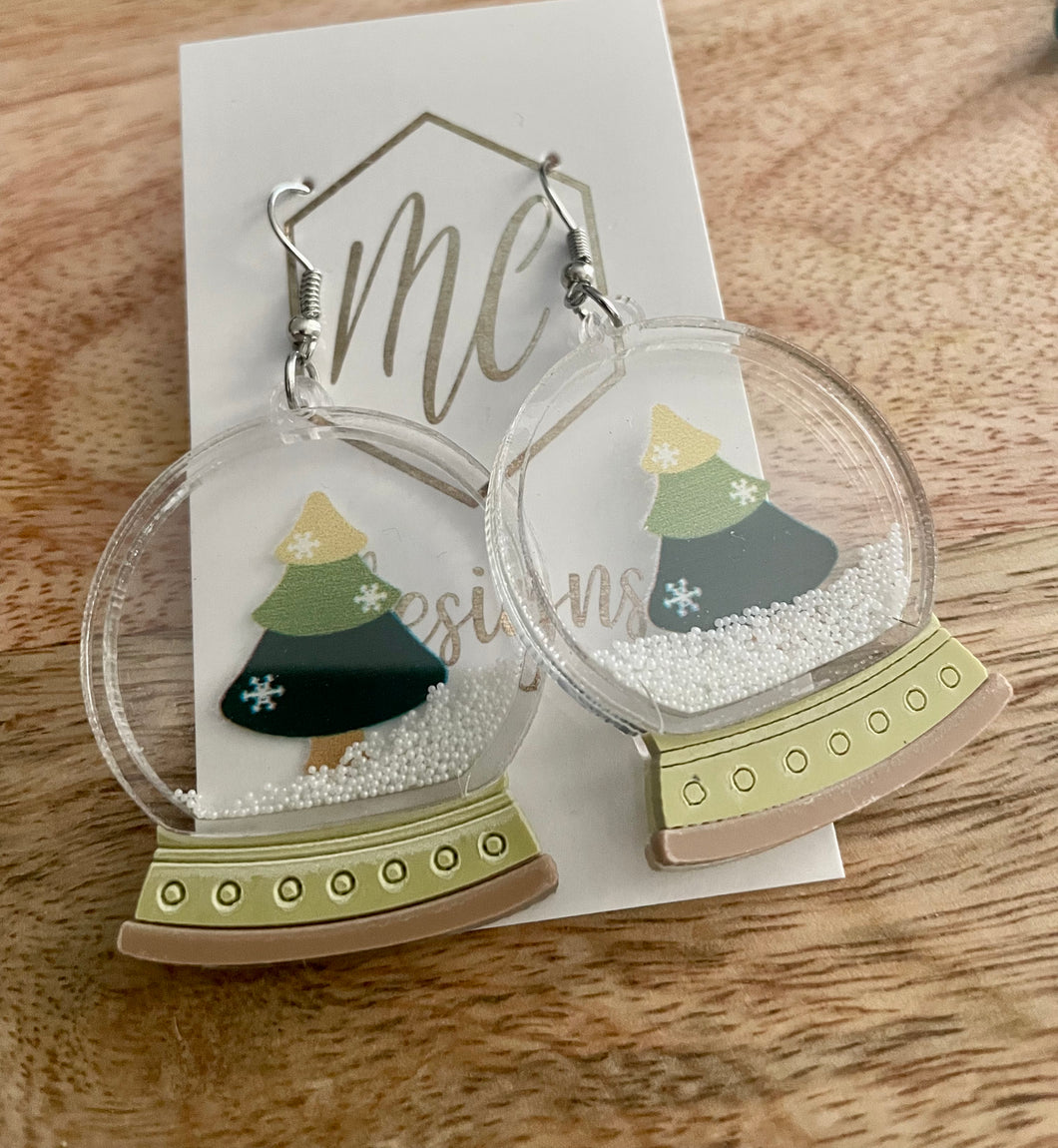 Christmas Snow Globe Earrings