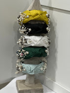Fancy Pearl Beaded Knot Headbands