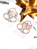 Drop Circle Textured Earrings